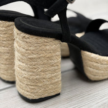Cargar imagen en el visor de la galería, Sandalias Catalina en Soguilla color negro